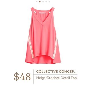 XS hot pink tank crochet detail